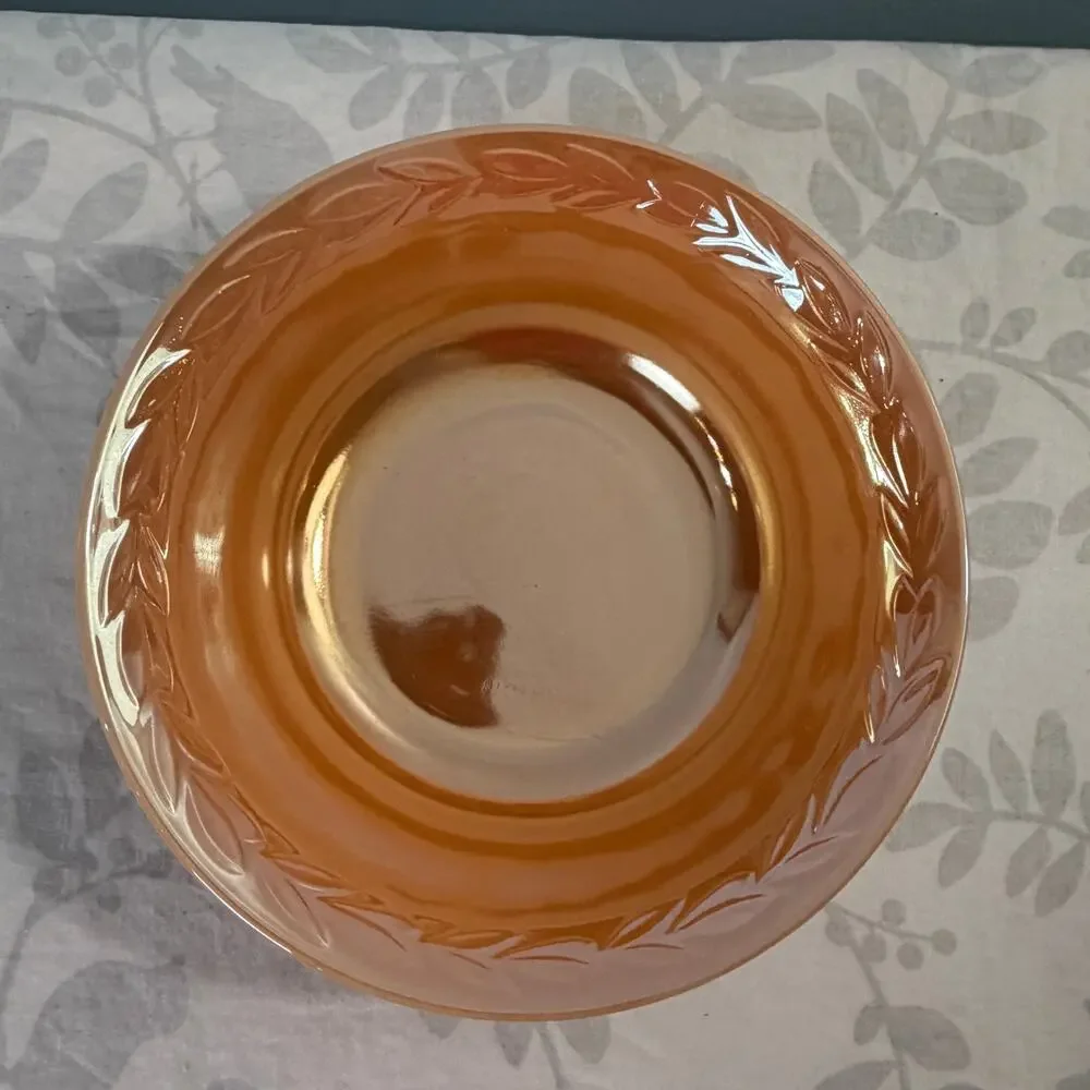 Fire-King Peach Luster Laurel Cereal Soup Bowl 6.5